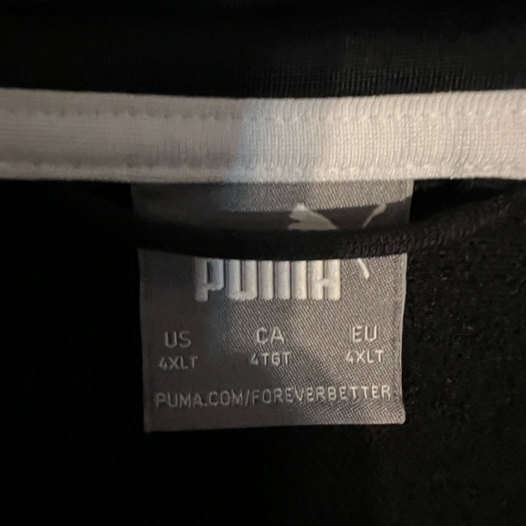 3/$15 BUNDLE - Men’s 4xlt Puma Black and White Zip-Up Jacket - Picture 5 of 6